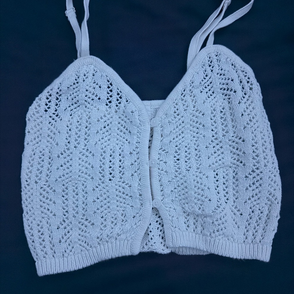 White Knit Sleeveless Top